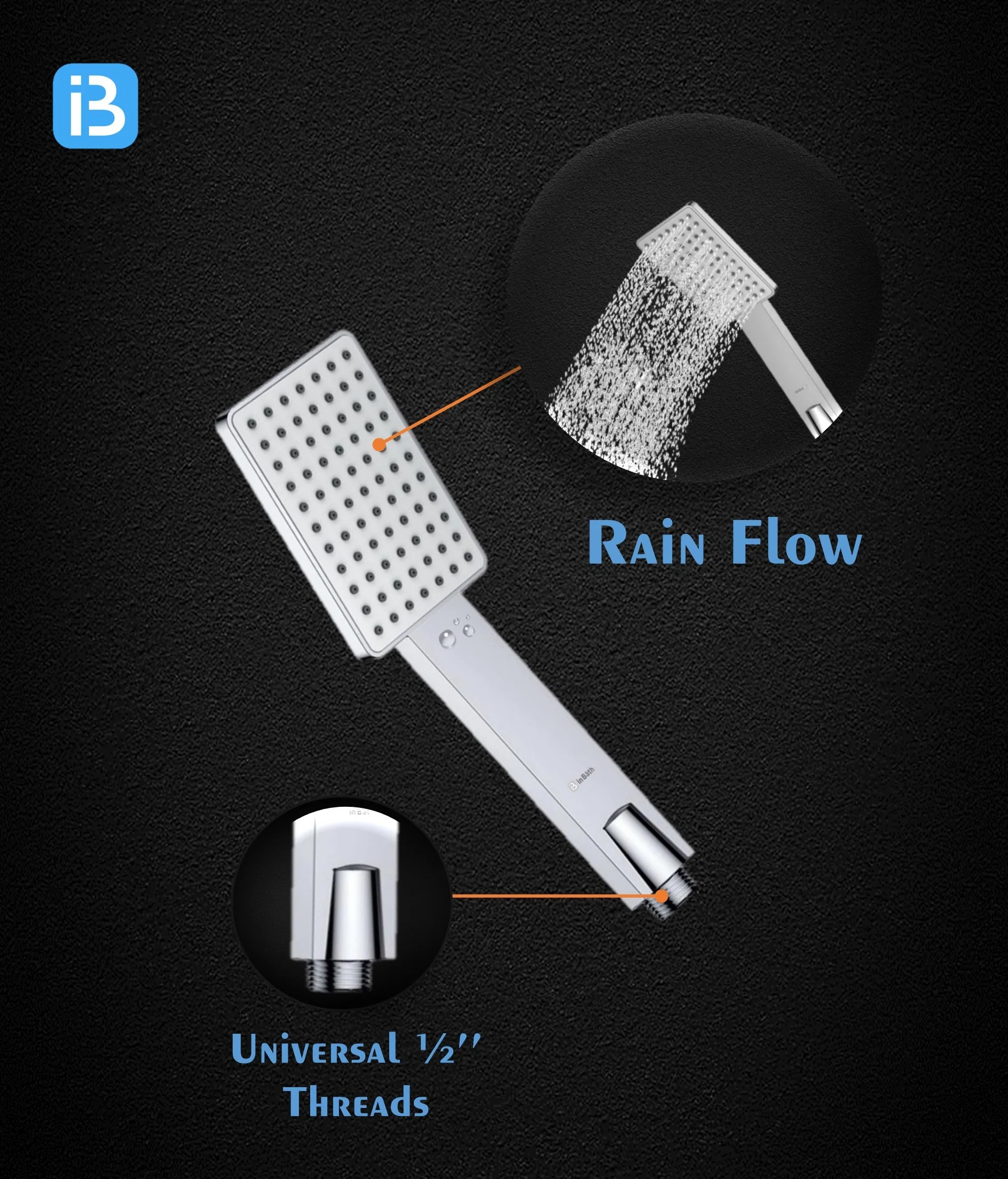 Stella Hand Shower With SS Flexible Pipe & Hook - Image 4